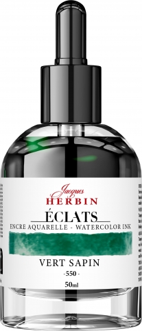 Calimara 50 ml Jacques Herbin Fine Arts Eclats Watercolor Vert Sapin