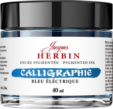 Calimara 40 ml Jacques Herbin Fine Arts Calligraphy Pigmented Bleu Electrique