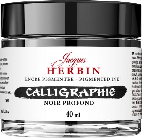 Calimara 40 ml Jacques Herbin Fine Arts Calligraphy Pigmented Noir Profond