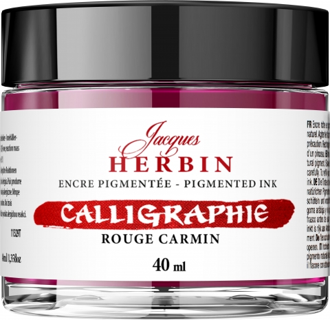 Calimara 40 ml Jacques Herbin Fine Arts Calligraphy Pigmented Rouge Carmin