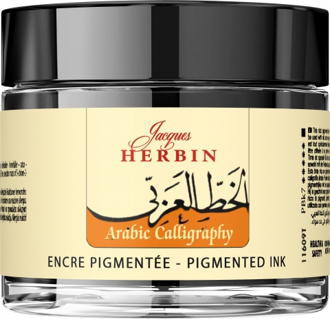 Calimara 40 ml Jacques Herbin Fine Arts Calligraphy Pigmented Arabic Calligraphy Noir